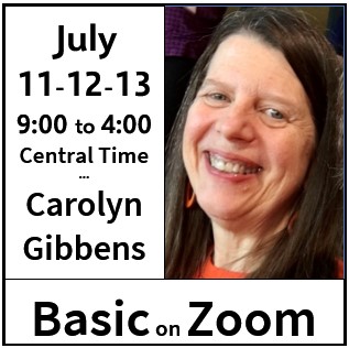 Basic July 11-13 by Carolyn Gibbens – SWR Texas on Zoom