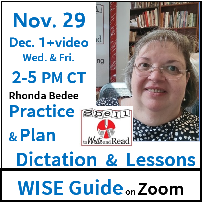 WISE Guide Practice & Plan – Nov. 29 & Dec. 1 from Rhonda Bedee on Zoom